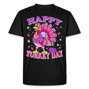 Thanksgiving Femelle Turquie Bonne Journée de la dinde - T-shirt Premium bio Homme - noir - Devant - Nico (187cm)