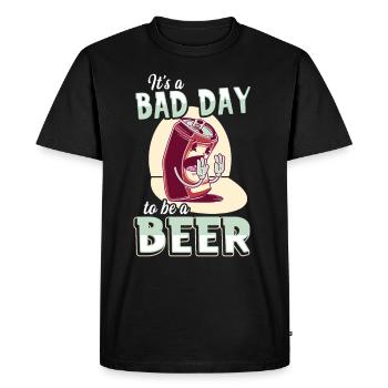 C’est une mauvaise journée pour être une bière - T-shirt Premium bio Homme - noir - Devant - Nico (187cm)