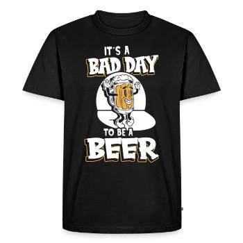 C’est une mauvaise journée pour être une bière - T-shirt Premium bio Homme - noir - Devant - Nico (187cm)