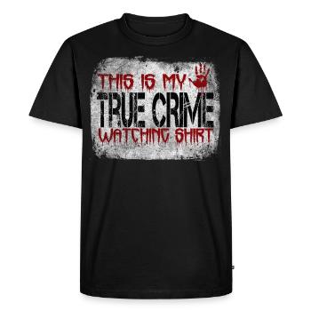 True Crime Junkie - Men's Premium Organic T-Shirt - black - Front - Nico (187cm)