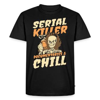 Serial Killer Documentaties and Chill - Men's Premium Organic T-Shirt - black - Front - Nico (187cm)