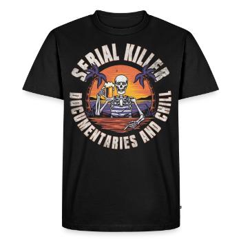 Serial Killer Documentaties and Chill - Men's Premium Organic T-Shirt - black - Front - Nico (187cm)