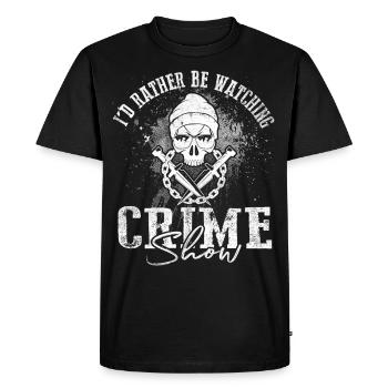 Amateur de séries policières Je préfère regarder une série policière - T-shirt Premium bio Homme - noir - Devant - Nico (187cm)