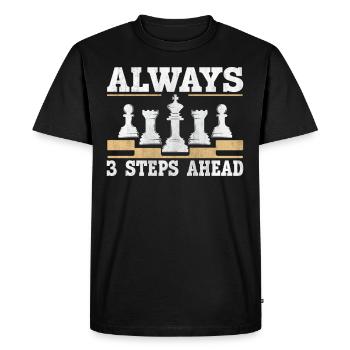 Always 3 Steps Ahead funny chess - Men's Premium Organic T-Shirt - black - Front - Nico (187cm)