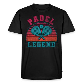 Cool Retro Crossing Rackets Padel Legend - Men's Premium Organic T-Shirt - black - Front - Nico (187cm)