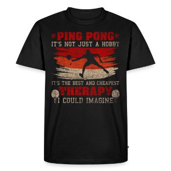 Ping Pong - The Best & Cheapest Therapy Retro - Men's Premium Organic T-Shirt - black - Front - Nico (187cm)