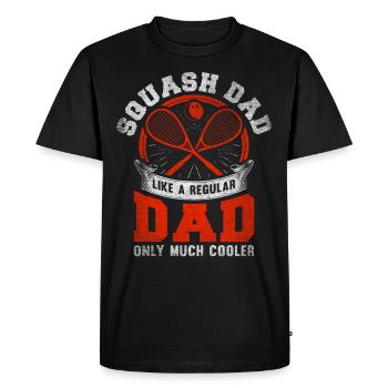 Cool Squash Dad Squash Player Father - Men's Premium Organic T-Shirt - black - Front - Nico (187cm)