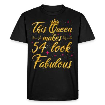 This Queen makes 54 look Fabulous 54th Birthday - Men's Premium Organic T-Shirt - black - Front - Nico (187cm)