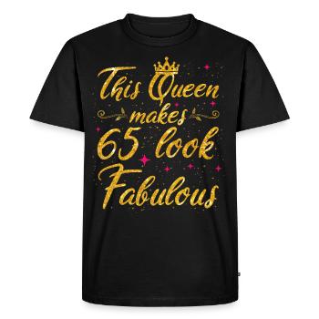 Cette reine fait 65 look Fabuleux 65e anniversaire - T-shirt Premium bio Homme - noir - Devant - Nico (187cm)