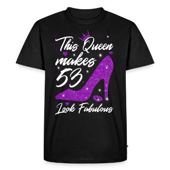 Cette reine fait 53 look Fabuleux 53e anniversaire - T-shirt Premium bio Homme - noir - Devant - Nico (187cm)