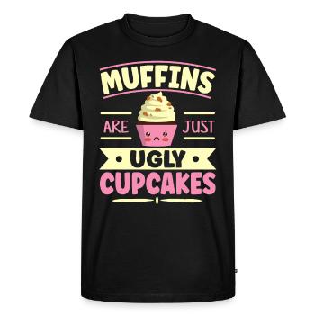 Les muffins ne sont que des cupcakes moches Kawaii Cupcake - T-shirt Premium bio Homme - noir - Devant - Nico (187cm)