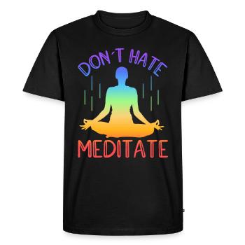 Don't Hate Meditate Yoga - Men's Premium Organic T-Shirt - black - Front - Nico (187cm)