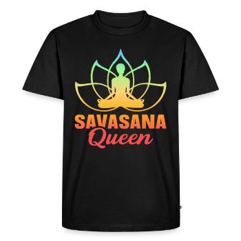 Savasana Queen Lotus Flower Yoga - T-shirt Premium bio Homme - noir - Devant - Nico (187cm)