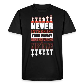 N’interrompez jamais votre joueur d’échecs drôle d’adversaire - T-shirt Premium bio Homme - noir - Devant - Nico (187cm)