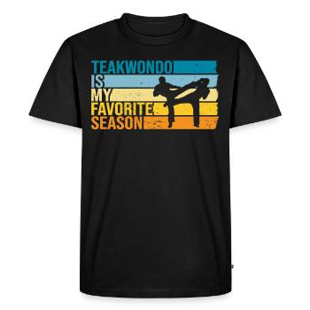 Le teakwondo est ma saison préférée - T-shirt Premium bio Homme - noir - Devant - Nico (187cm)