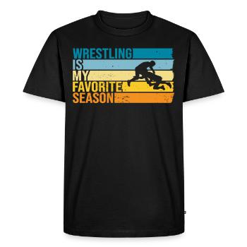La lutte est ma saison préférée - T-shirt Premium bio Homme - noir - Devant - Nico (187cm)