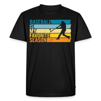 Le baseball est ma saison préférée - T-shirt Premium bio Homme - noir - Devant - Nico (187cm)