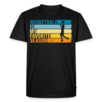 Le basketball est ma saison préférée - T-shirt Premium bio Homme - noir - Devant - Nico (187cm)