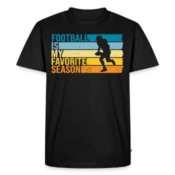 Le football est ma saison préférée - T-shirt Premium bio Homme - noir - Devant - Nico (187cm)