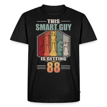 Smart Guy Is Getting 88 Retro Chess 88 Birthday - Men's Premium Organic T-Shirt - black - Front - Nico (187cm)