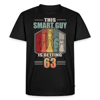 Smart Guy obtient 63 Retro Chess 63 Birthday - T-shirt Premium bio Homme - noir - Devant - Nico (187cm)