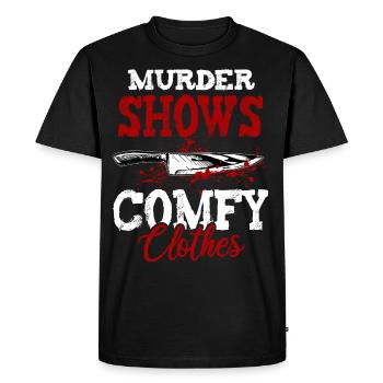 Murder Shows and Comfy Clothes - Men's Premium Organic T-Shirt - black - Front - Nico (187cm)