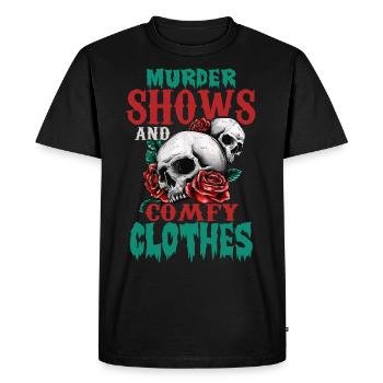 Murder Shows and Comfy Clothes - Men's Premium Organic T-Shirt - black - Front - Nico (187cm)