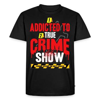 True Crime Obsessed - Men's Premium Organic T-Shirt - black - Front - Nico (187cm)