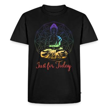 Just for Today Holistic Healing Hands Reiki - Men's Premium Organic T-Shirt - black - Front - Nico (187cm)