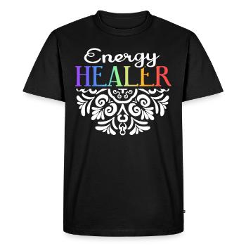 Chakra Holistique Healing Mains Energie Guérisseur Reiki - T-shirt Premium bio Homme - noir - Devant - Nico (187cm)