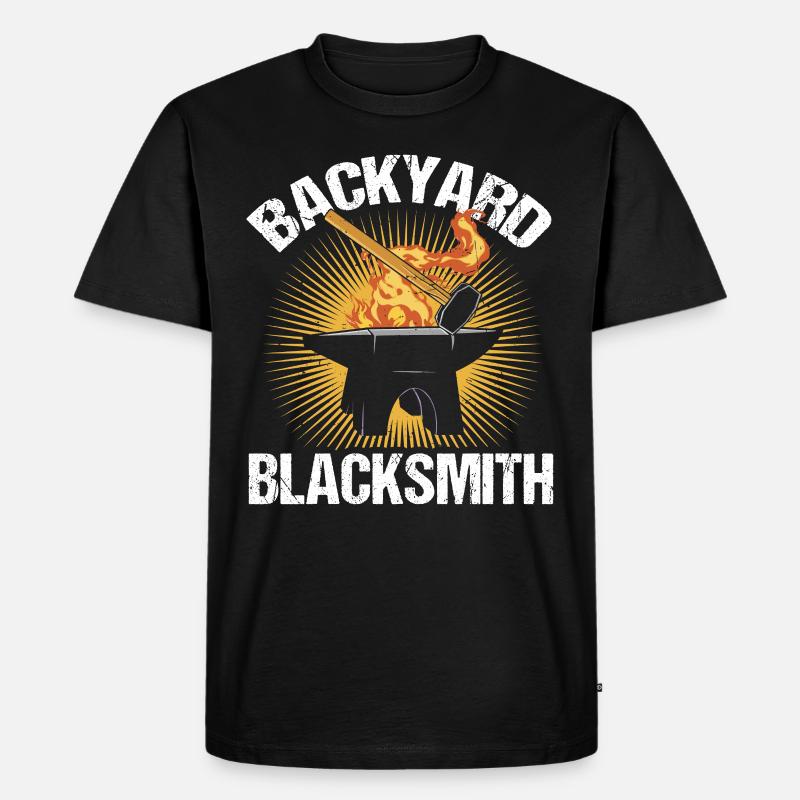 Backyard Blacksmith Amboss Schmied - Männer Premium Bio T-Shirt - Schwarz