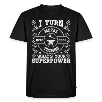 Je transforme le métal en choses cool Anvil Smith - T-shirt Premium bio Homme - noir - Devant - Nico (187cm)
