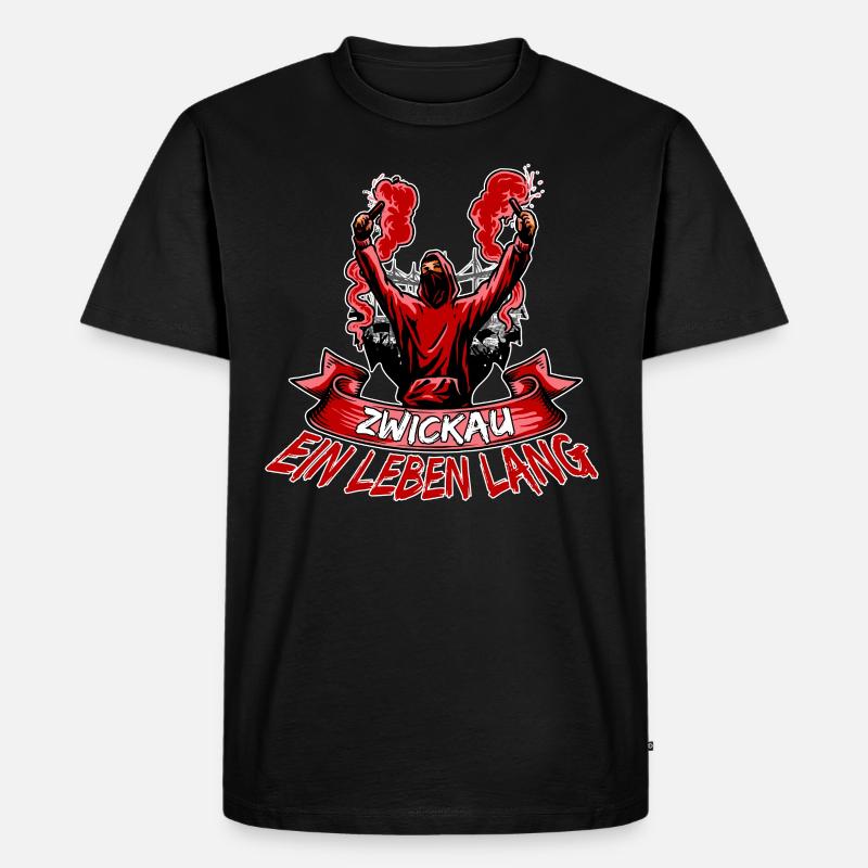 Zwickau ein Leben lang - Männer Premium Bio T-Shirt - Schwarz