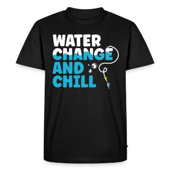 Water Change and Chill Aquatic Gift - Men's Premium Organic T-Shirt - black - Front - Nico (187cm)