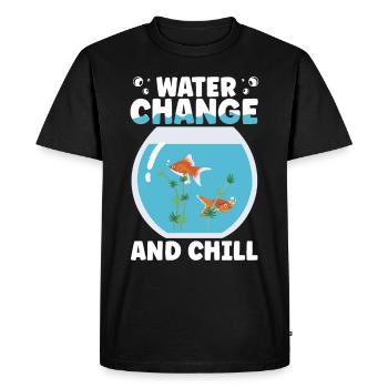 Water Change and Chill Aquatic Gift - Men's Premium Organic T-Shirt - black - Front - Nico (187cm)