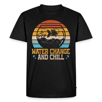 Water Change and Chill Aquatic Gift - Men's Premium Organic T-Shirt - black - Front - Nico (187cm)