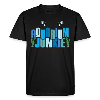 Drôle d’aquarium Aquarium Junkie - T-shirt Premium bio Homme - noir - Devant - Nico (187cm)