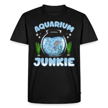 Drôle d’aquarium Aquarium Junkie - T-shirt Premium bio Homme - noir - Devant - Nico (187cm)