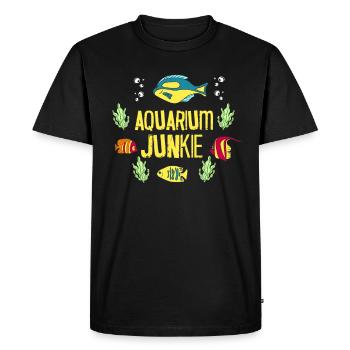Drôle d’aquarium Aquarium Junkie - T-shirt Premium bio Homme - noir - Devant - Nico (187cm)