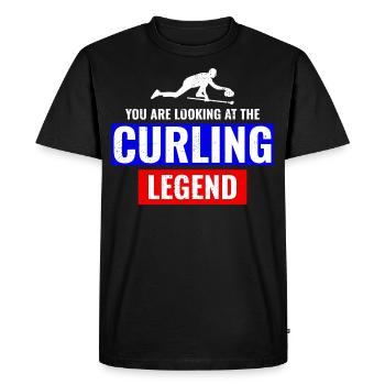 Curling Legend Winter Ice Sport Curler Funny - Men's Premium Organic T-Shirt - black - Front - Nico (187cm)