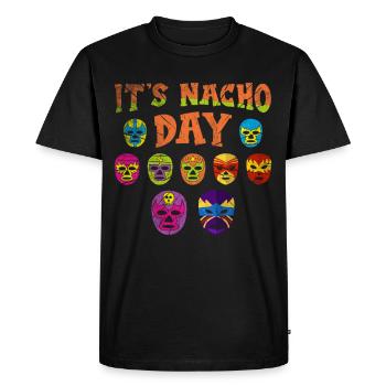 Luchador Masks It's Nacho Day - Men's Premium Organic T-Shirt - black - Front - Nico (187cm)