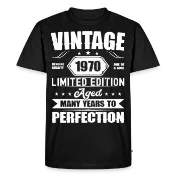 53 cadeau d’anniversaire homme femme 1970 né - T-shirt Premium bio Homme - noir - Devant - Nico (187cm)