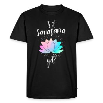 Est-ce Savasanna Yet Yoga - T-shirt Premium bio Homme - noir - Devant - Nico (187cm)