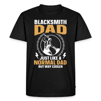 Blacksmith Dad Like A Normal Dad But Way Cooler - Men's Premium Organic T-Shirt - black - Front - Nico (187cm)