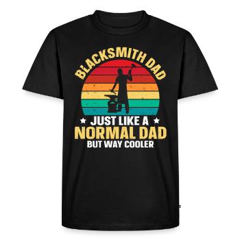 Blacksmith Dad Like A Normal Dad But Way Cooler - Men's Premium Organic T-Shirt - black - Front - Nico (187cm)