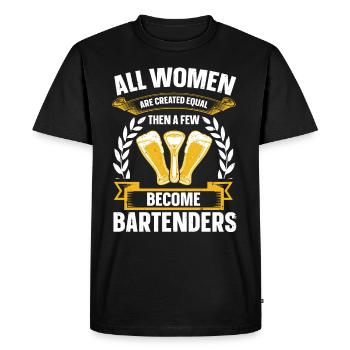 Juste quelques-uns deviennent barmans barman drôle - T-shirt Premium bio Homme - noir - Devant - Nico (187cm)