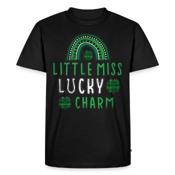 Petite Miss Lucky Charm Girls St Patrick’s Day - T-shirt Premium bio Homme - noir - Devant - Nico (187cm)