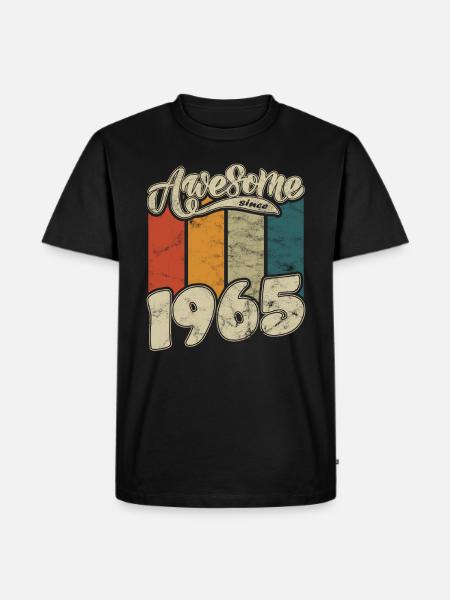 1965 Birthday Awesome since Retro - Men's Premium Organic T-Shirt - black