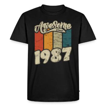 1987 Anniversaire génial depuis Retro - T-shirt Premium bio Homme - noir - Devant - Nico (187cm)