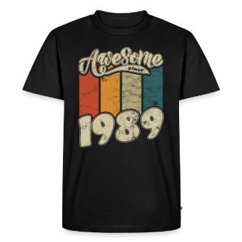 1989 Birthday Awesome since Retro - Men's Premium Organic T-Shirt - black - Front - Nico (187cm)